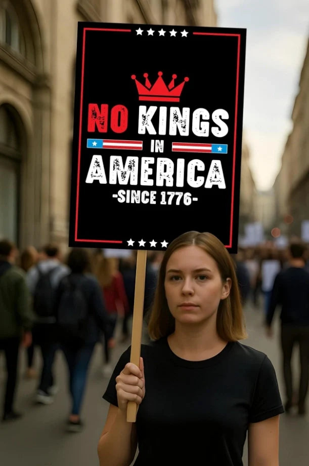 No Kings In America Protest Sign, Protest Poster Banner