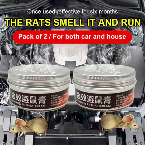 Powerful Anti-Rat Cream Rodent Repellent Gel – High-Temperature Resistant Mouse Deterrent for Car Engine Compartments, Roach Repellent Box for Vehicle & Home Use
