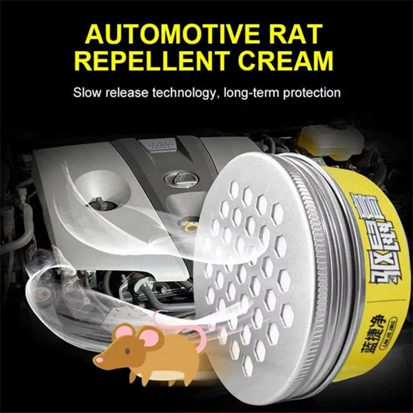 Powerful Anti-Rat Cream Rodent Repellent Gel – High-Temperature Resistant Mouse Deterrent for Car Engine Compartments, Roach Repellent Box for Vehicle & Home Use