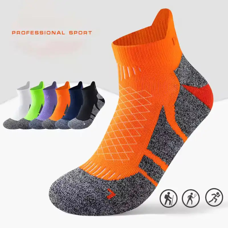 Pro Marathon Running Socks - Cushioned Ankle Socks (Unisex)