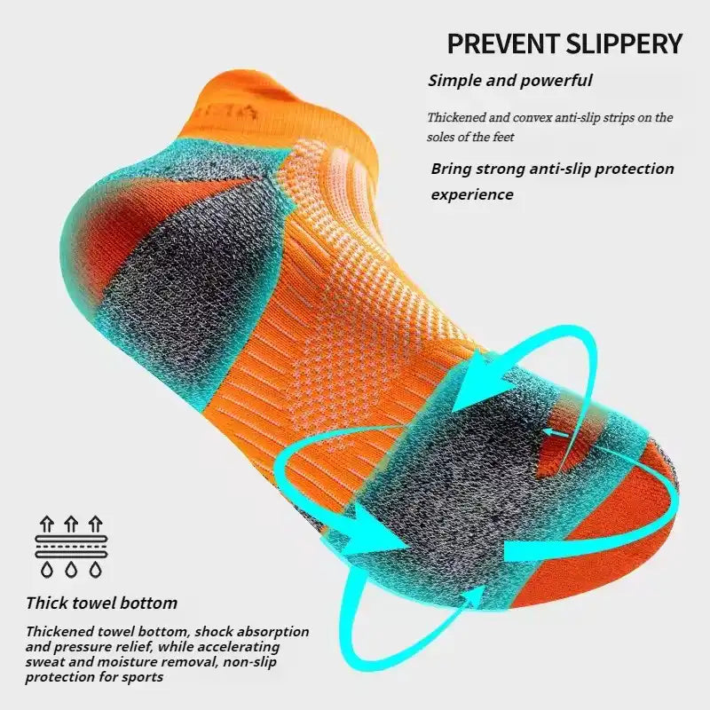 Pro Marathon Running Socks - Cushioned Ankle Socks (Unisex)