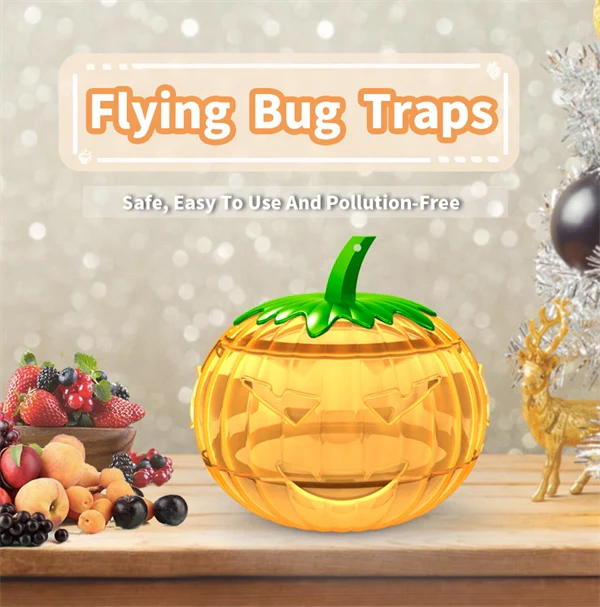 Pumpkin-Shaped Flying Bug Trap – Hanging Flea, Bee & Fruit Fly Catcher for Effective Pest Control