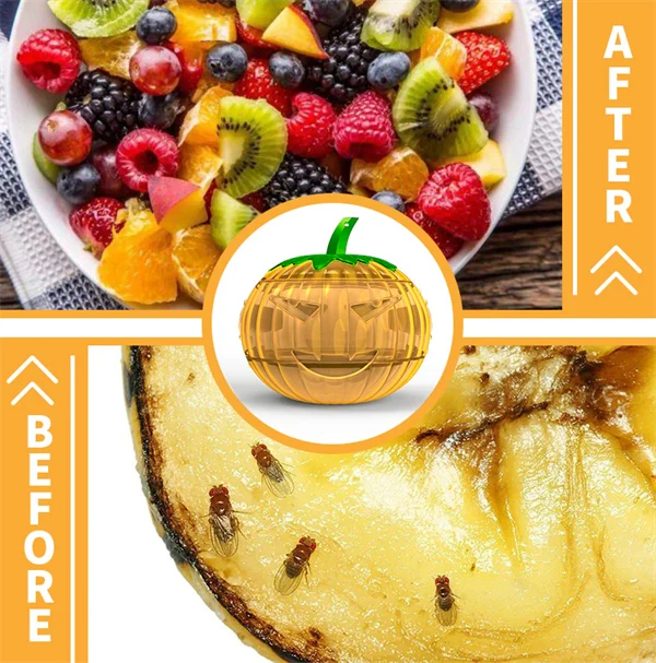 Pumpkin-Shaped Flying Bug Trap – Hanging Flea, Bee & Fruit Fly Catcher for Effective Pest Control