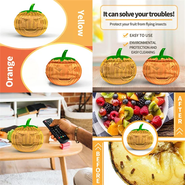 Pumpkin-Shaped Flying Bug Trap – Hanging Flea, Bee & Fruit Fly Catcher for Effective Pest Control