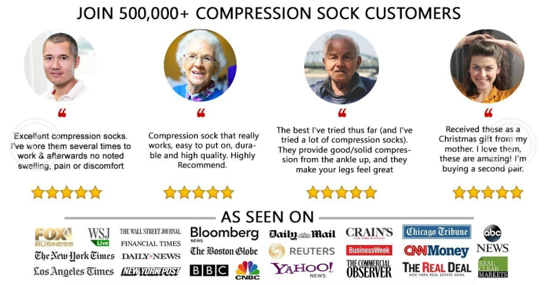 Copper Zipper Compression Socks - Zip Up Support Stockings ~ Easy to Wear!