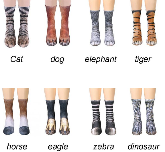 New 3D Print Adult Animal Paw Socks