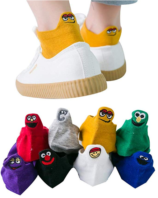 Kawaii Socks Woman Embroidered Expression Socks