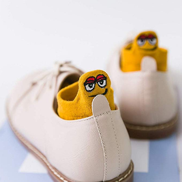 Kawaii Socks Woman Embroidered Expression Socks