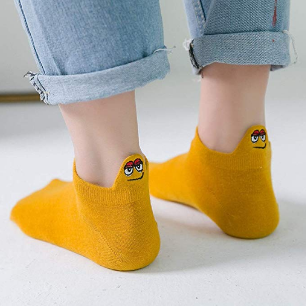 Kawaii Socks Woman Embroidered Expression Socks
