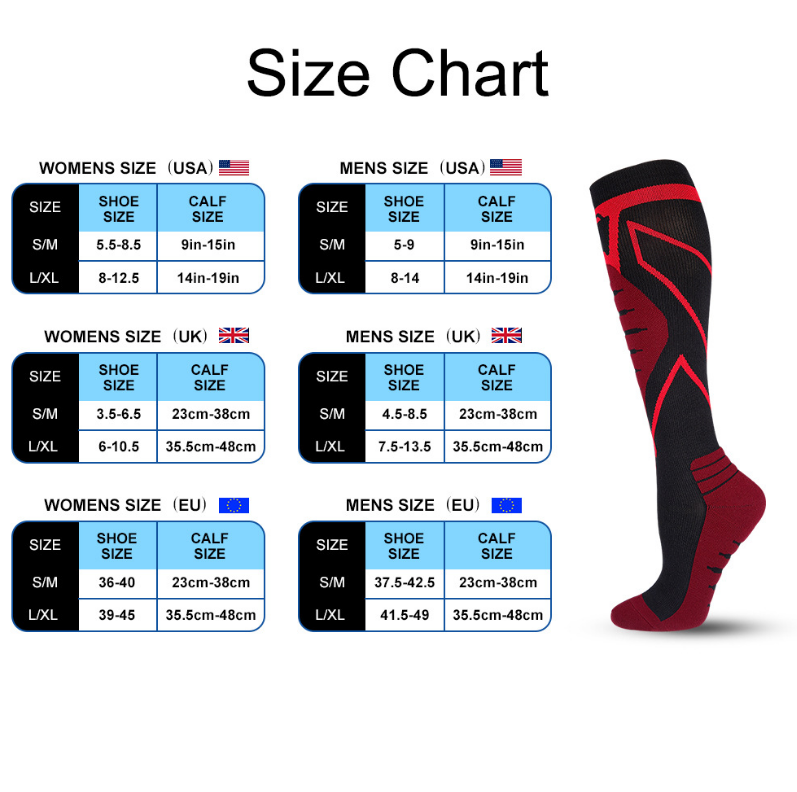 Professional Sport Fitness Compression Socks Running Socks - Graduated Support Stockings