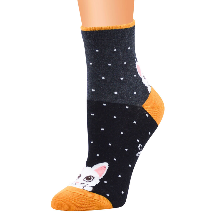 Cute cat women's socks color spring autumn-winter funny cartoon sock ladies and woman's striped cotton socks