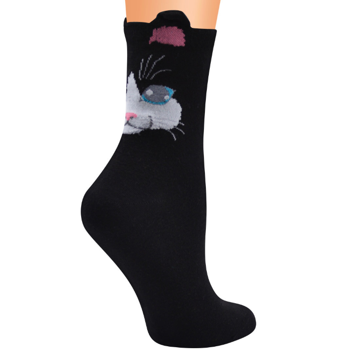 Cute Cat Ear Cartoon Animals Patterns Series Funny Socks Warmer Funny Socks Christmas Gift