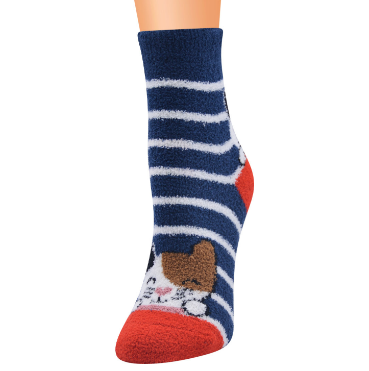 Cute Cat Socks Women Coral Fleece Anti-slip Floor Socks Carpet