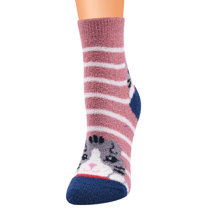 Cute Cat Socks Women Coral Fleece Anti-slip Floor Socks Carpet