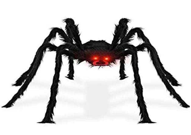 Halloween decorated giant spider 6.6 feet, realistic big hairy spider, terrible hairy spider props