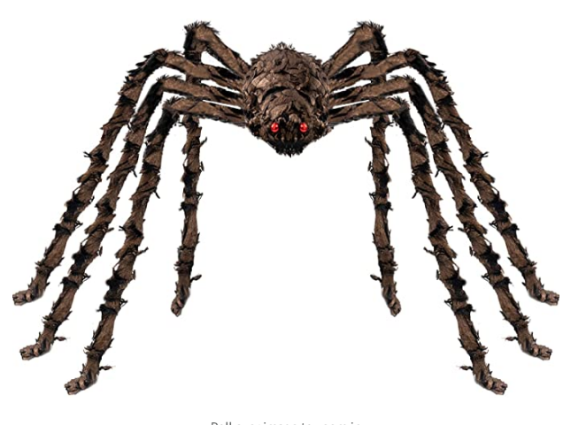 Halloween decorated giant spider 6.6 feet, realistic big hairy spider, terrible hairy spider props