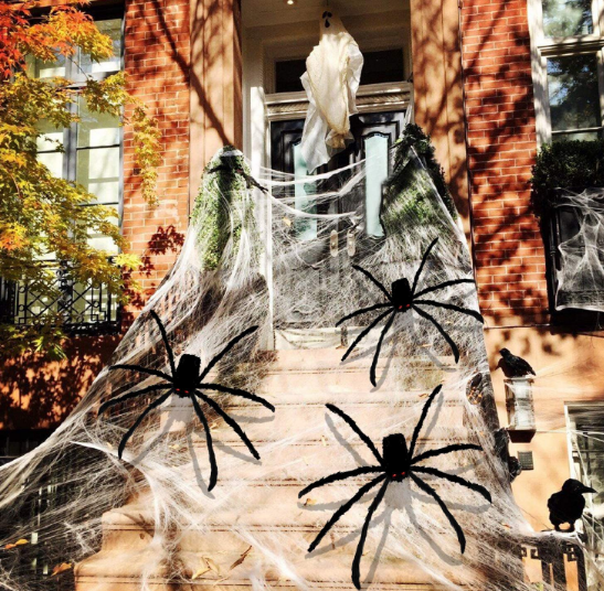 Halloween decorated giant spider 6.6 feet, realistic big hairy spider, terrible hairy spider props