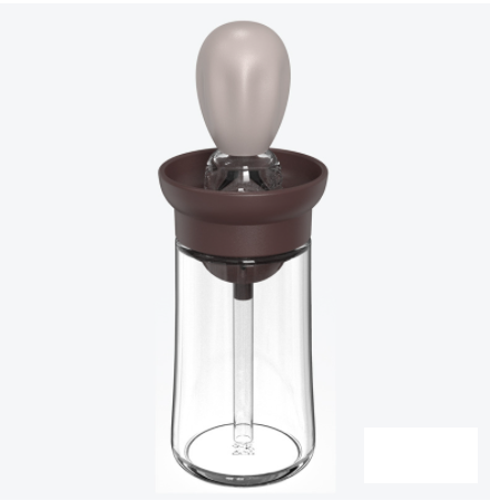 Oil Bottle And Brush 2 In 1, Silicone Dropper Measuring Oil Dispenser