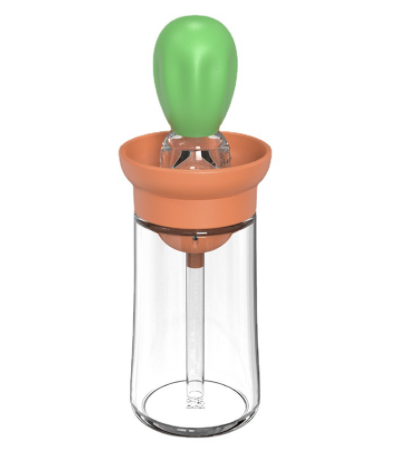 Oil Bottle And Brush 2 In 1, Silicone Dropper Measuring Oil Dispenser