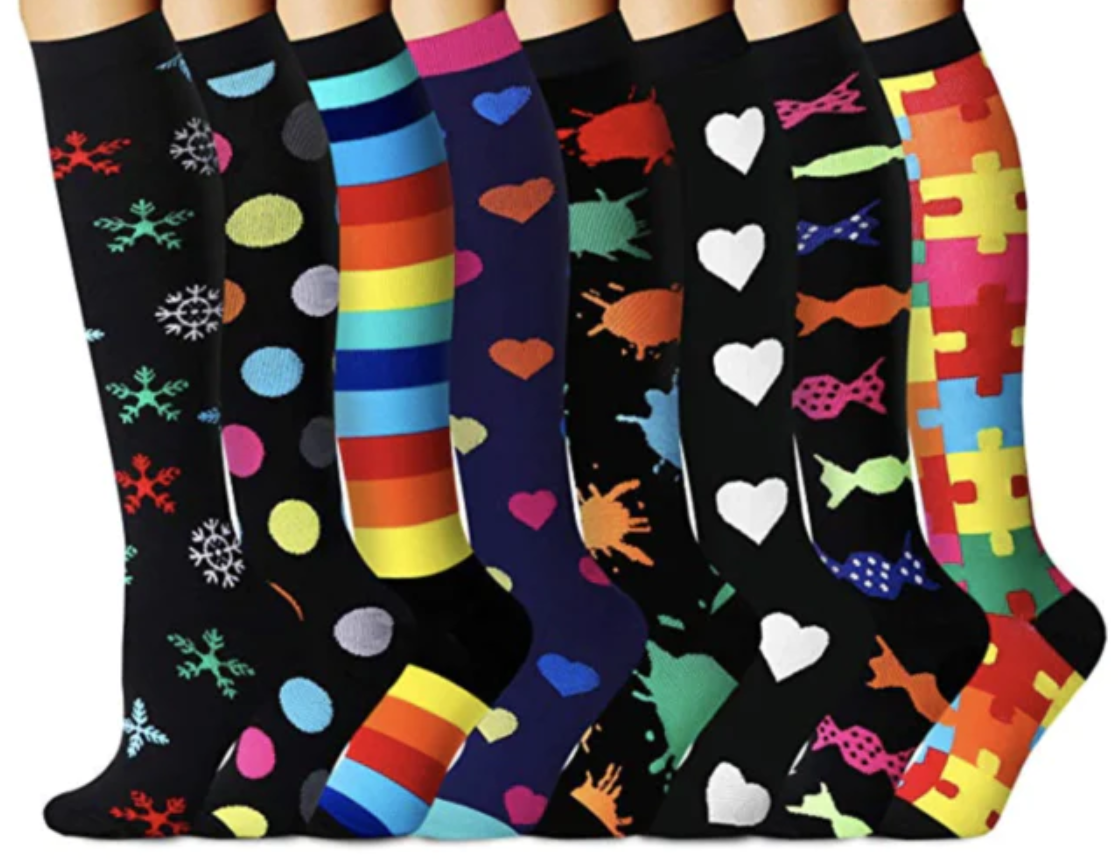 ROYALUCK Best Compression Socks (7/8 Pairs) for Women & Men(15-20mmHg)