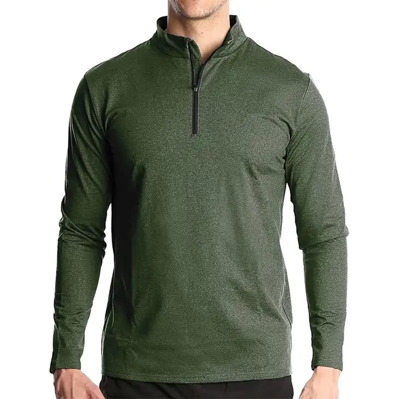 Quick-Dry Men's 1/4 Zip Shirt - Outdoor & Gym Ready