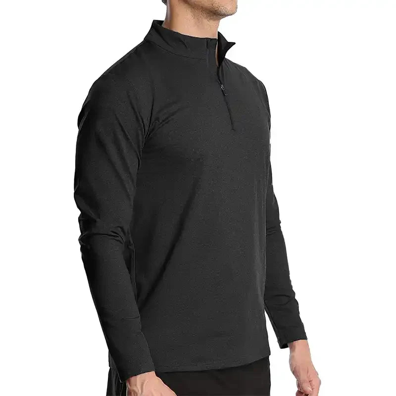 Quick-Dry Men's 1/4 Zip Shirt - Outdoor & Gym Ready
