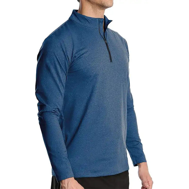 Quick-Dry Men's 1/4 Zip Shirt - Outdoor & Gym Ready