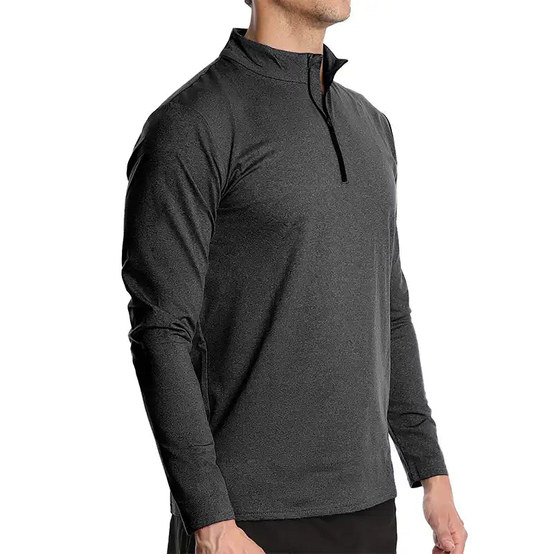 Quick-Dry Men's 1/4 Zip Shirt - Outdoor & Gym Ready