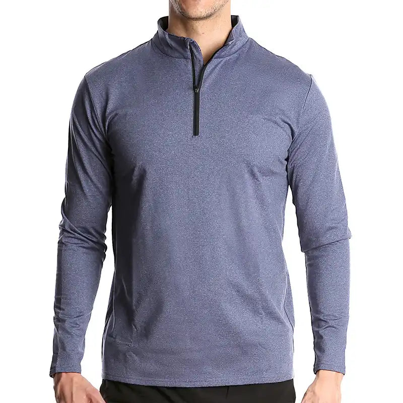 Quick-Dry Men's 1/4 Zip Shirt - Outdoor & Gym Ready