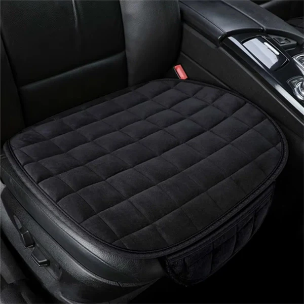 Quilted Plush Car Seat Cushion - Non-Slip Breathable Front Seat Cover Pad for Winter Warmth