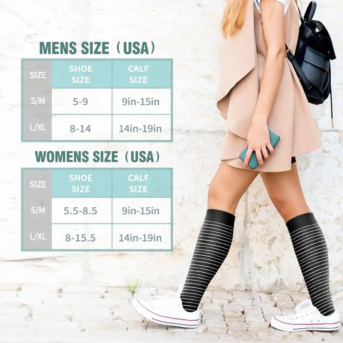 ROYALUCK 6-Pair Polka Dot Solid Compression Socks (15-20mmHg) - Firm Support Designed for Nurses, Runners, and Athletes