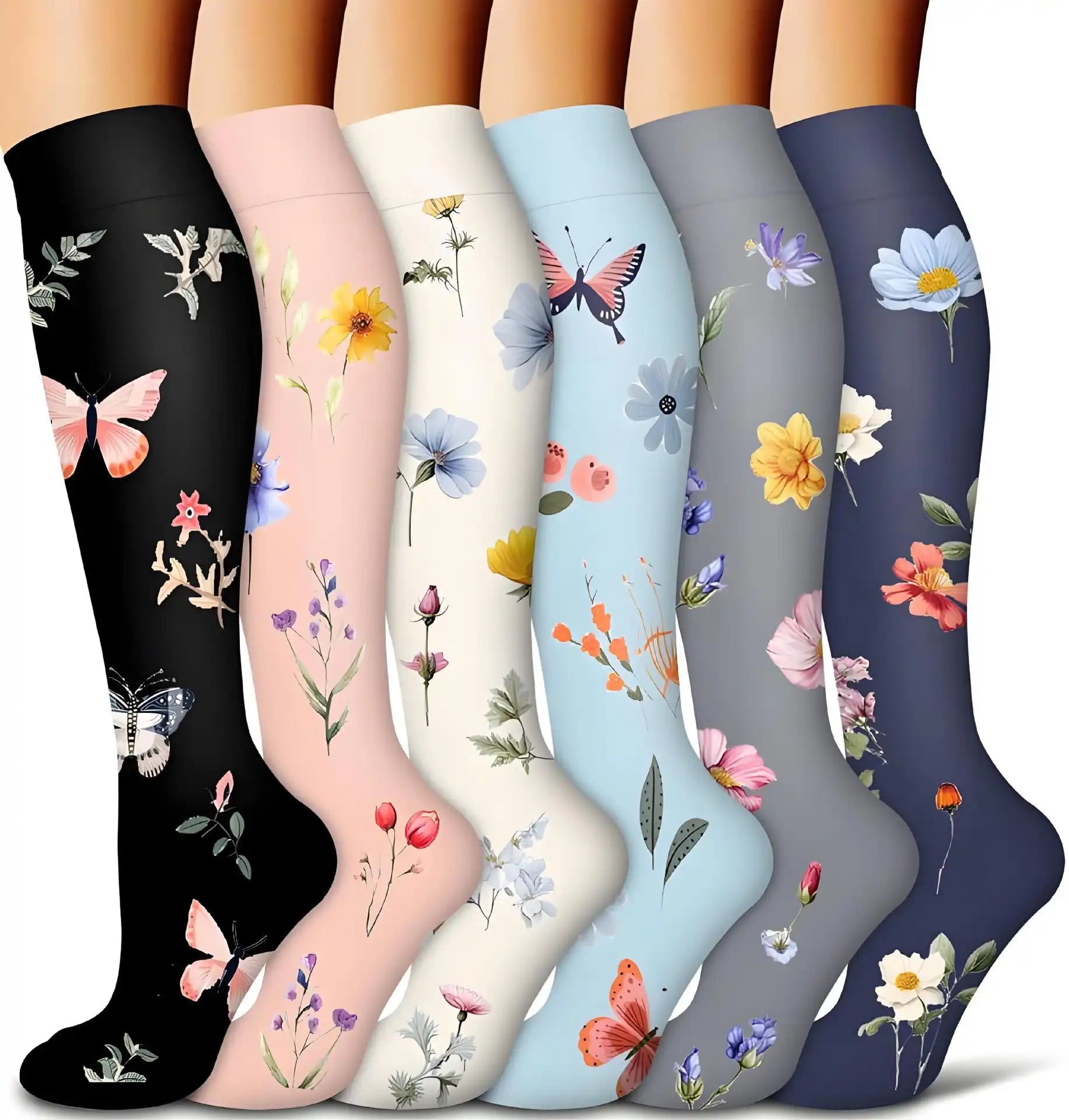 ROYALUCK 6 Pairs Compression Socks(15-20mmHg) for Women & Men - Support for Sports, Running & Nurses