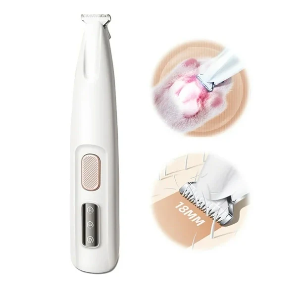 Rechargeable Electric Hair Clipper Fur Trimmer for Cats and Dogs – Wide 18mm Blade for Grooming Paws, Eyes, Ears, Face & Tail