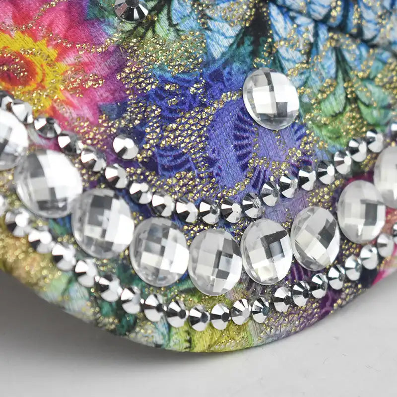 Rhinestone Floral Embroidered Women's Baseball Cap