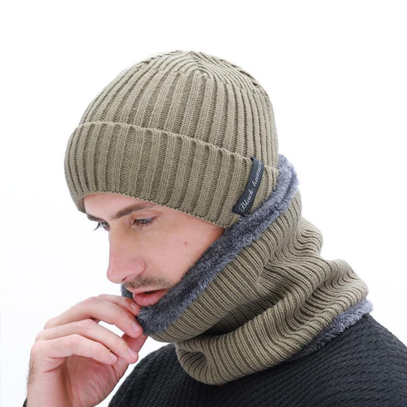 Men's Winter Beanies Scarf Knitted Hat