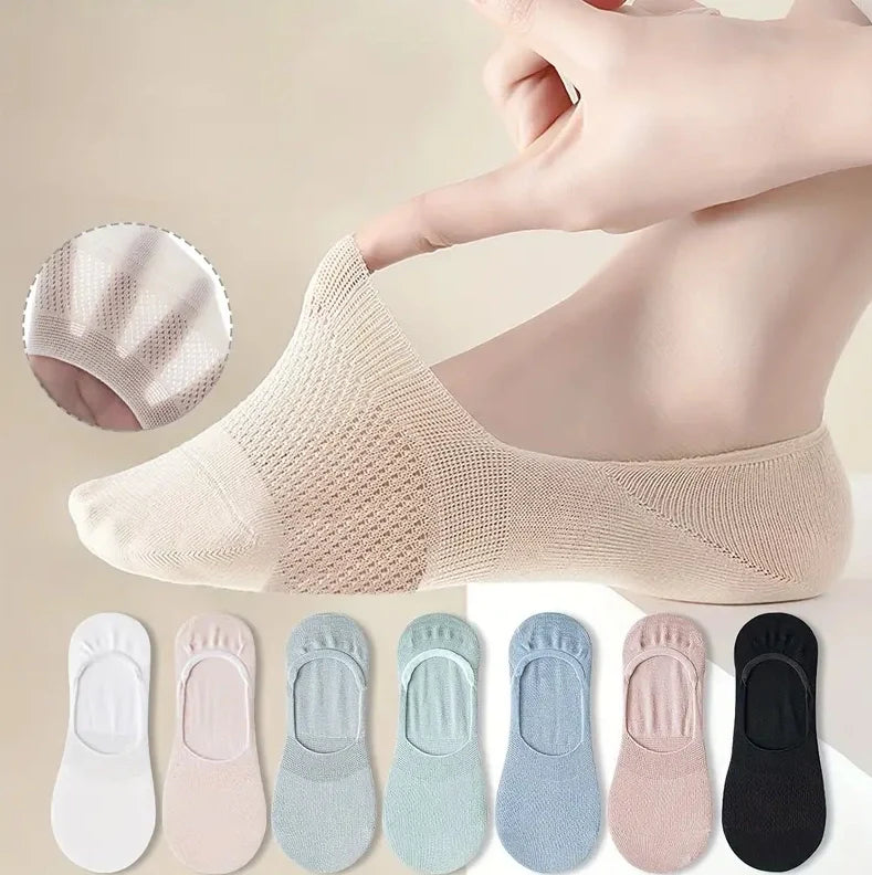 ROYALUCK 7 Pairs Invisible Breathable  Women's Socks Thin Summer Boat Socks