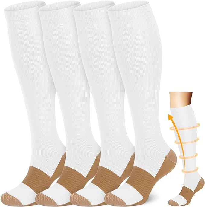 ROYALUCK 4 Pairs Cycling and Running Compression Socks for Men and Women