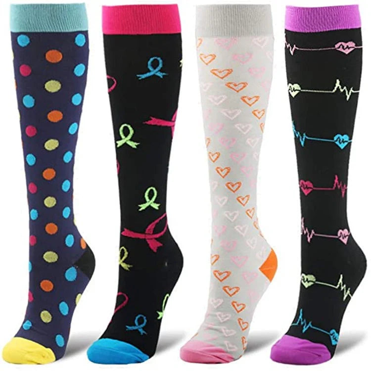 ROYALUCK 4 Pairs Cycling and Running Compression Socks for Men and Women