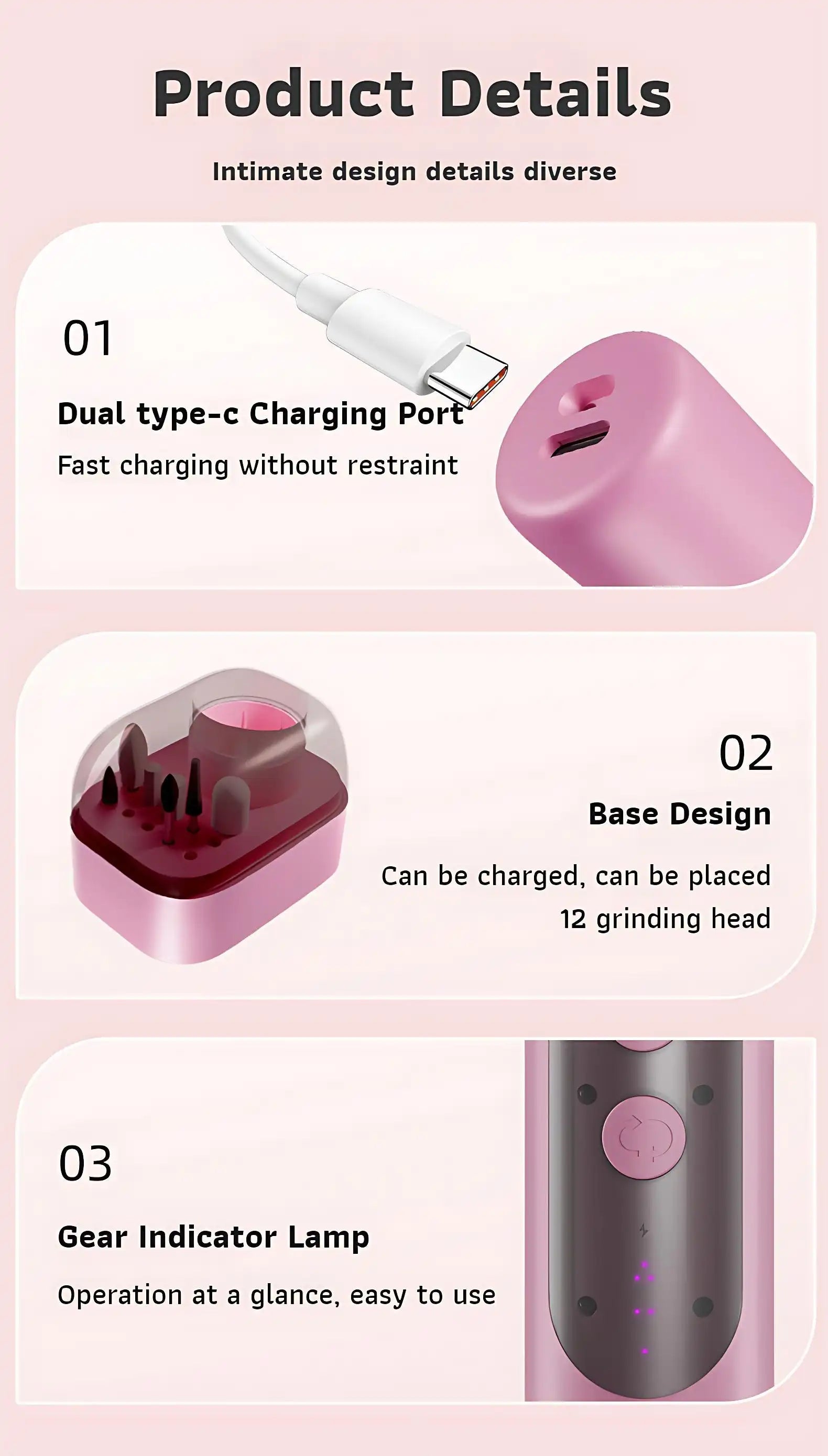 Salon-Grade 6-Speed Manicure Drill with Bits Kit