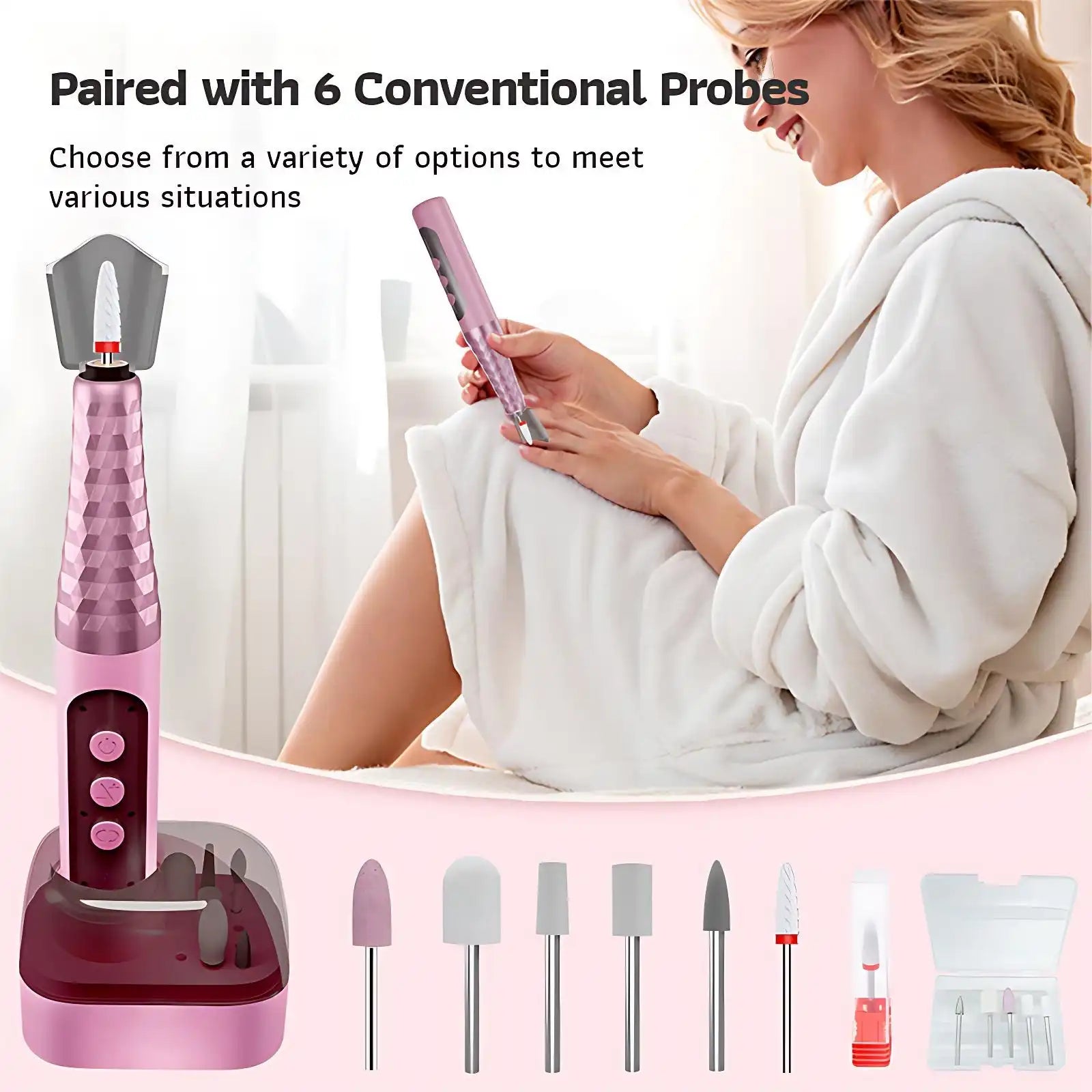 Salon-Grade 6-Speed Manicure Drill with Bits Kit