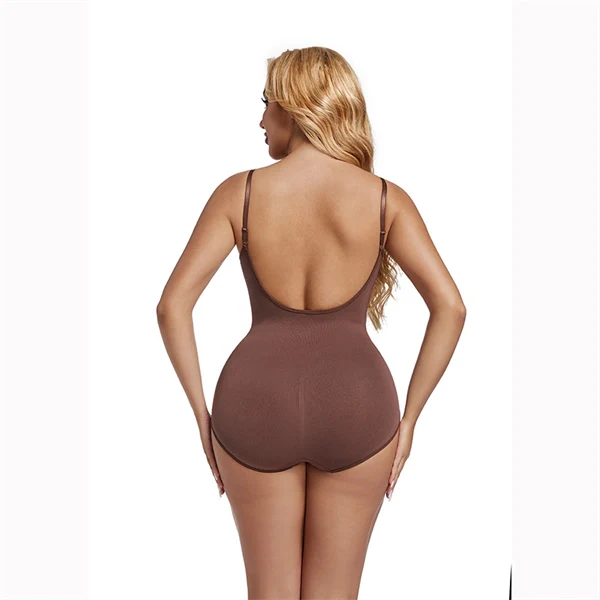 Seamless Backless Shaping Bodysuit – Tummy Control Waist Slimming One-Piece with Built-in Cami