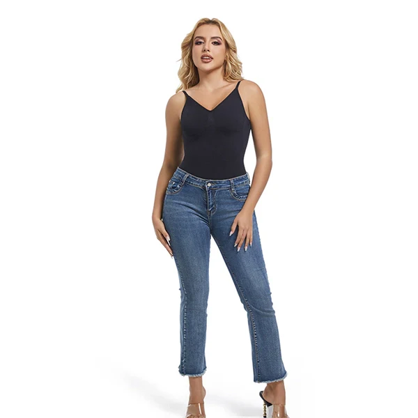 Seamless Backless Shaping Bodysuit – Tummy Control Waist Slimming One-Piece with Built-in Cami