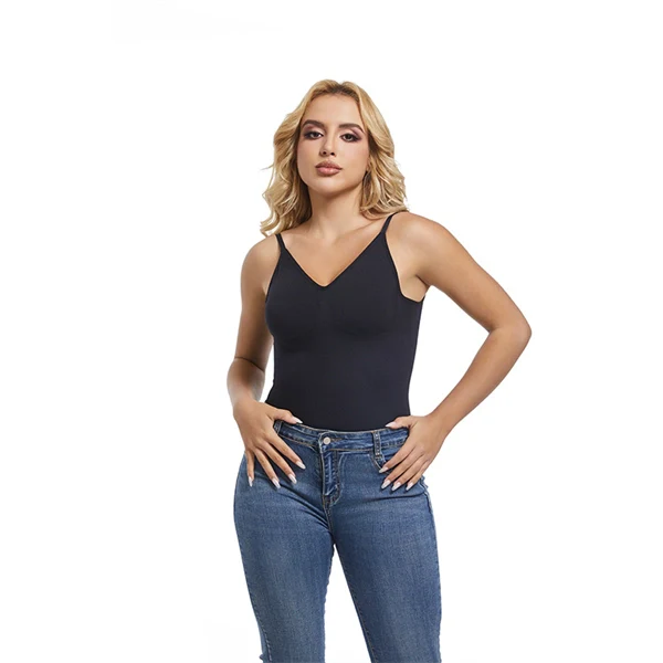 Seamless Backless Shaping Bodysuit – Tummy Control Waist Slimming One-Piece with Built-in Cami