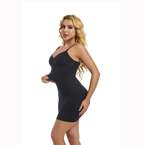Seamless Body Shaping Dress – Slimming Tummy Control Mini Dress with Built-in Cami