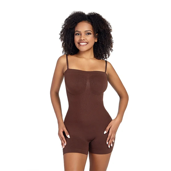 Seamless Sculpting Bodysuit for Women – Tummy Control Thong Shapewear with Square Neck Tank Top Design