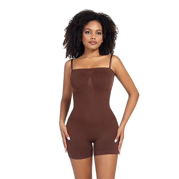 Seamless Sculpting Bodysuit for Women – Tummy Control Thong Shapewear with Square Neck Tank Top Design