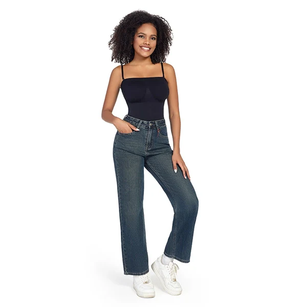 Seamless Sculpting Bodysuit for Women – Tummy Control Thong Shapewear with Square Neck Tank Top Design