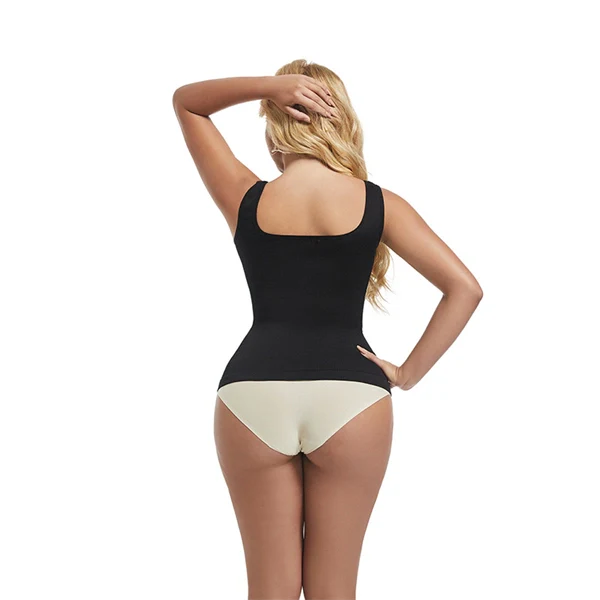Seamless Square Neck Shaping Tank Top – Waist Slimming Ribbed Longline Vest