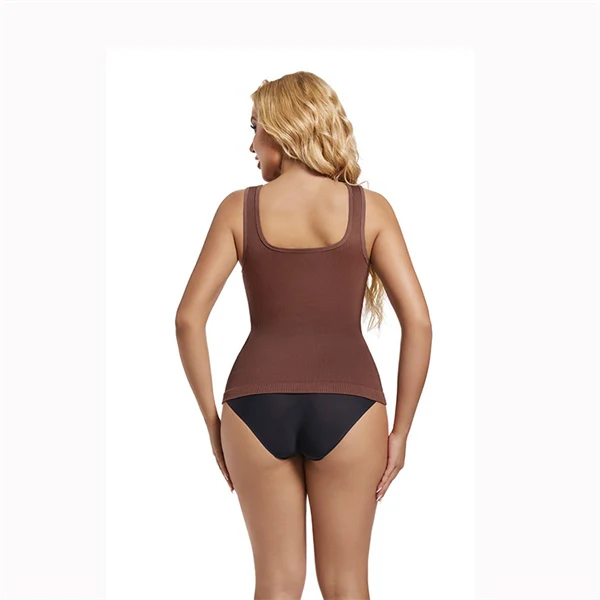 Seamless Square Neck Shaping Tank Top – Waist Slimming Ribbed Longline Vest
