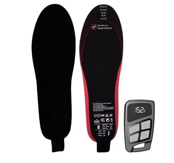 Unisex USB Heated Shoe Insoles with Remote Control Feet Warm Sock Pad Mat Electric Heater Pads Foot Warmers